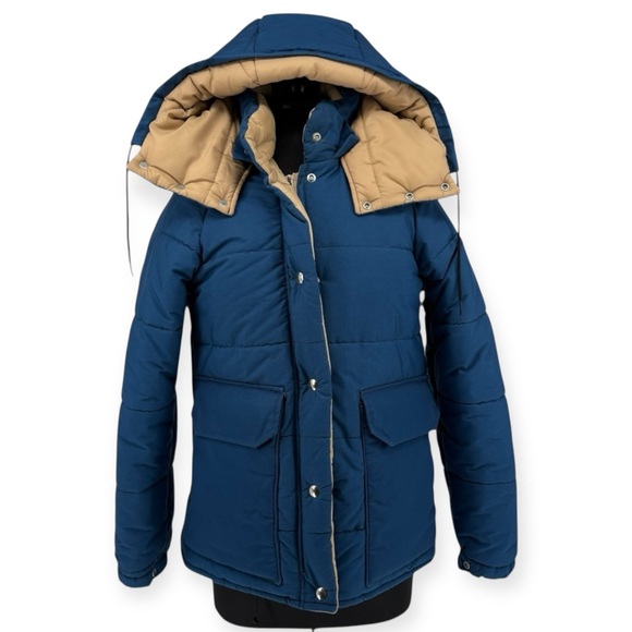 L.L. Bean Jackets & Blazers - Vintage 70s L.L. Bean Hooded Puffer Parka | Sz Small (Estimated) | Blue & Tan
